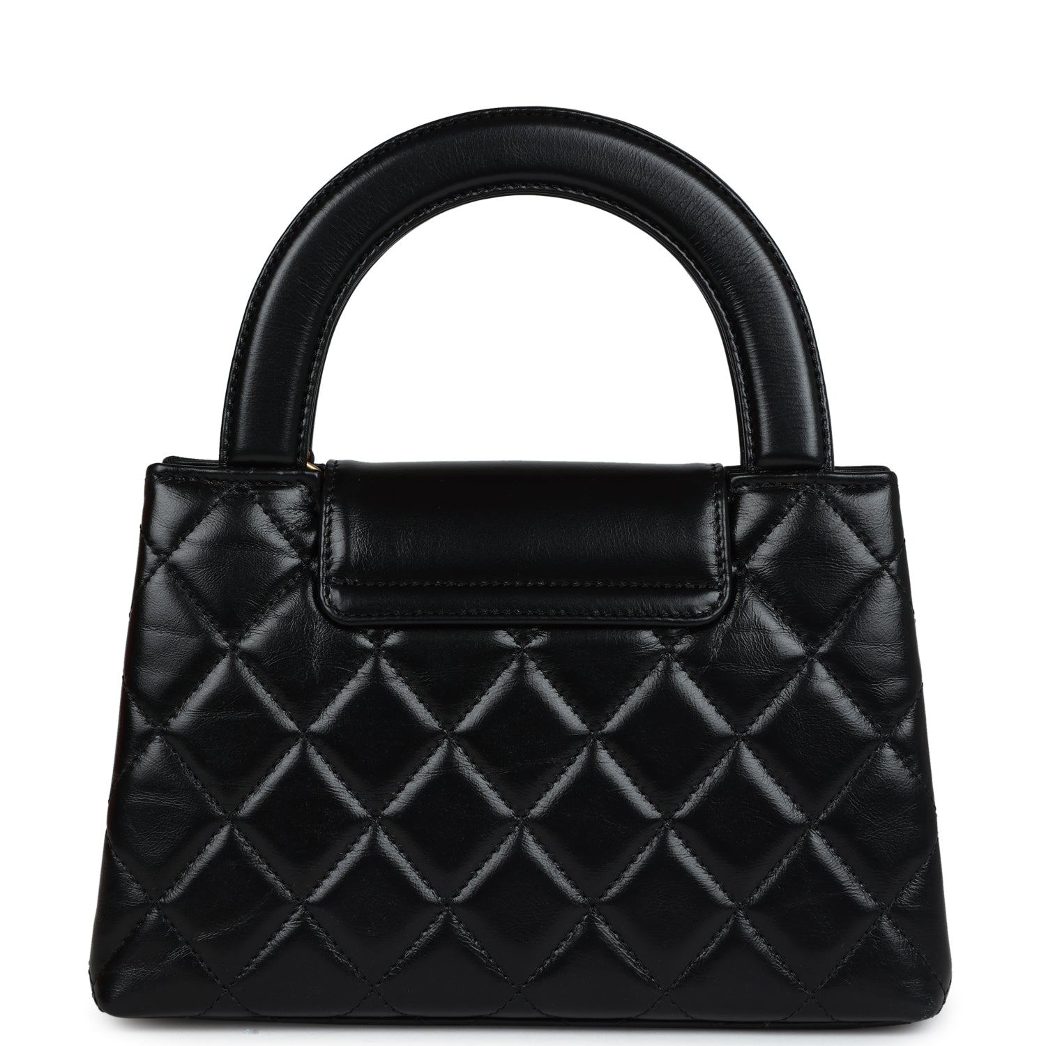 Chanel Small Kelly Shopper Black Shiny Aged Calfskin Brushed Gold Hardware