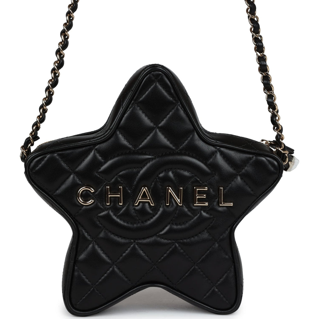 Chanel Star Bag Black Lambskin Light Gold Hardware
