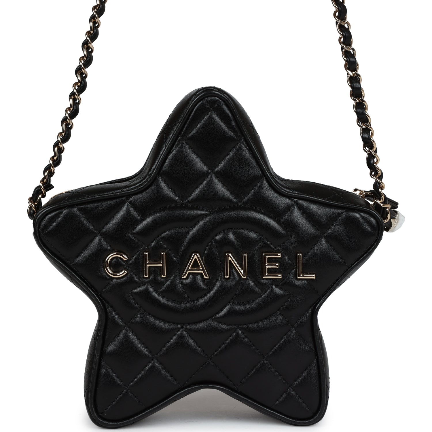 Chanel Star Bag Black Lambskin Light Gold Hardware