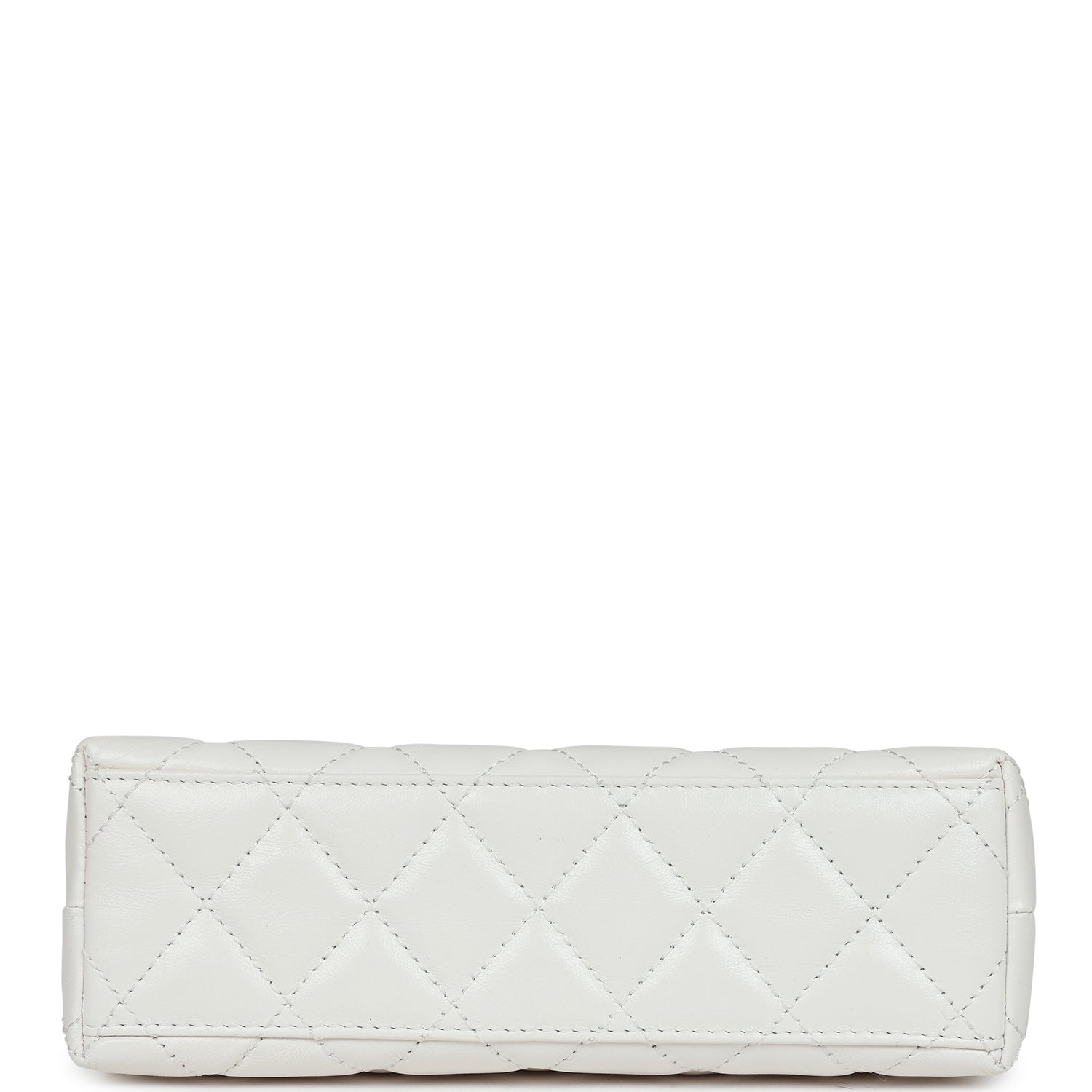 Chanel Small Kelly Shopper White Shiny Aged Calfskin Brushed Gold Hardware