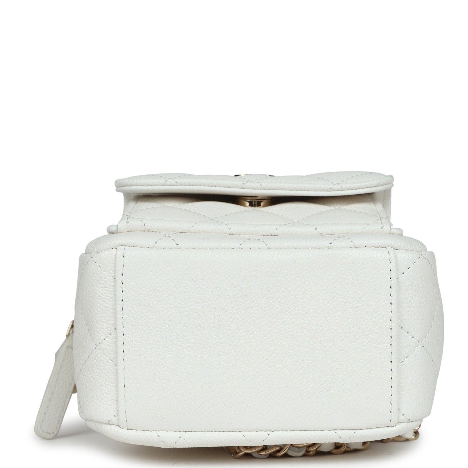 Chanel Mini Phone Holder Backpack White Caviar Light Gold Hardware