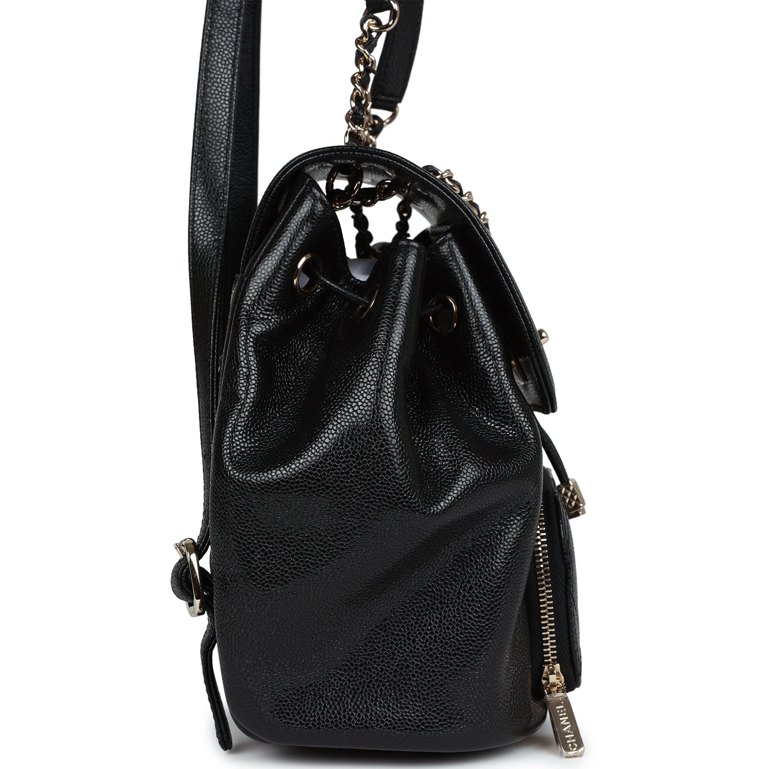Chanel Small Business Affinity Backpack Black Caviar Light Gold Hardware