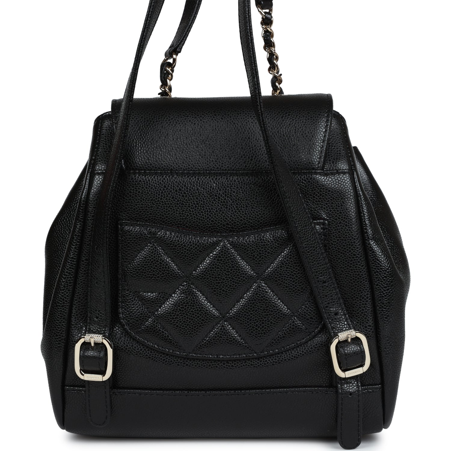 Chanel Small Business Affinity Backpack Black Caviar Light Gold Hardware