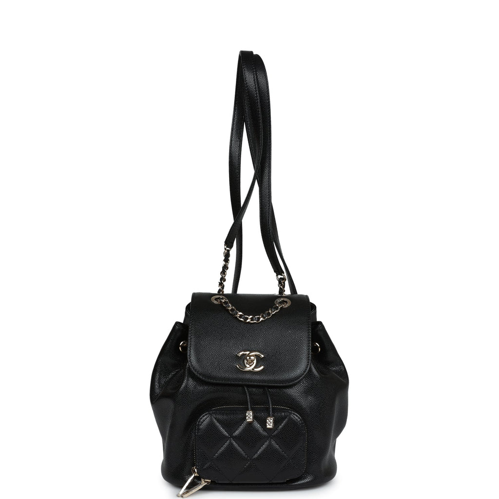Chanel Small Business Affinity Backpack Black Caviar Light Gold Hardware