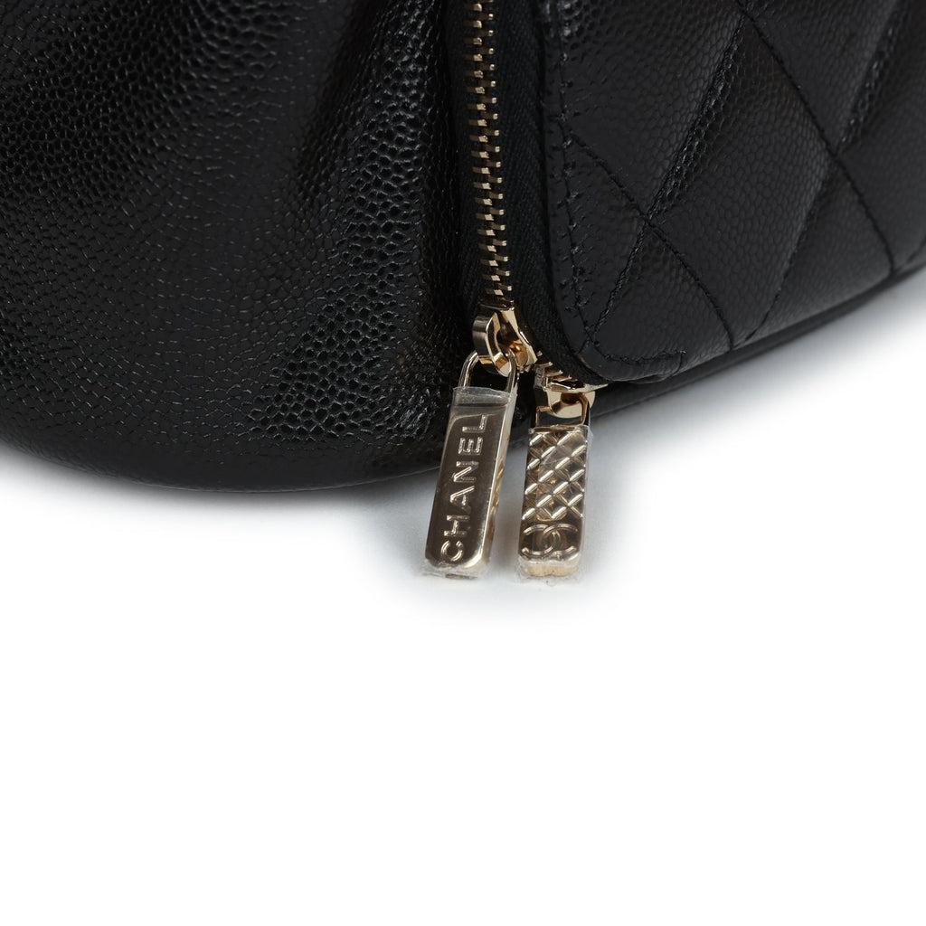 Chanel Small Business Affinity Backpack Black Caviar Light Gold Hardware