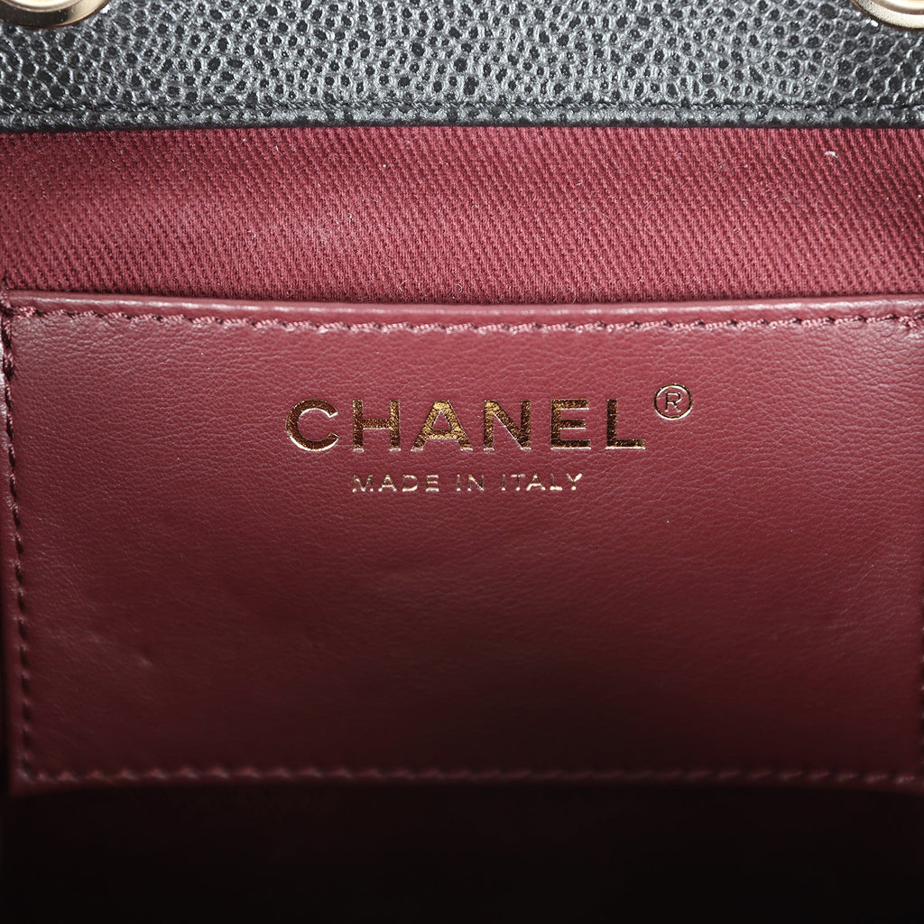 Chanel Small Business Affinity Backpack Black Caviar Light Gold Hardware