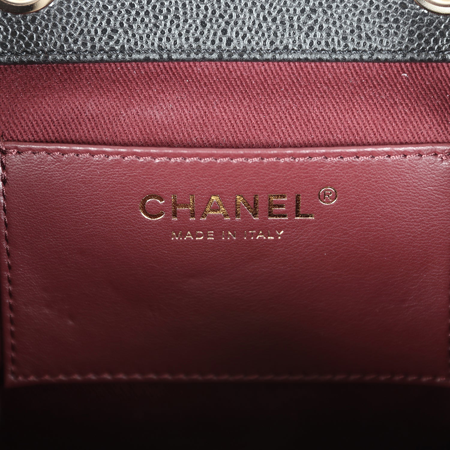 Chanel Small Business Affinity Backpack Black Caviar Light Gold Hardware