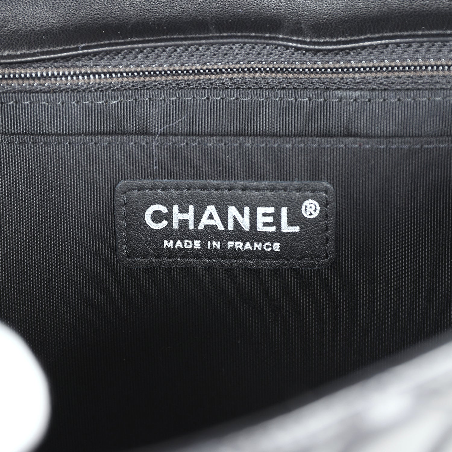 Chanel Medium Lady Bug Single Flap Bag Black Lambskin Silver Hardware