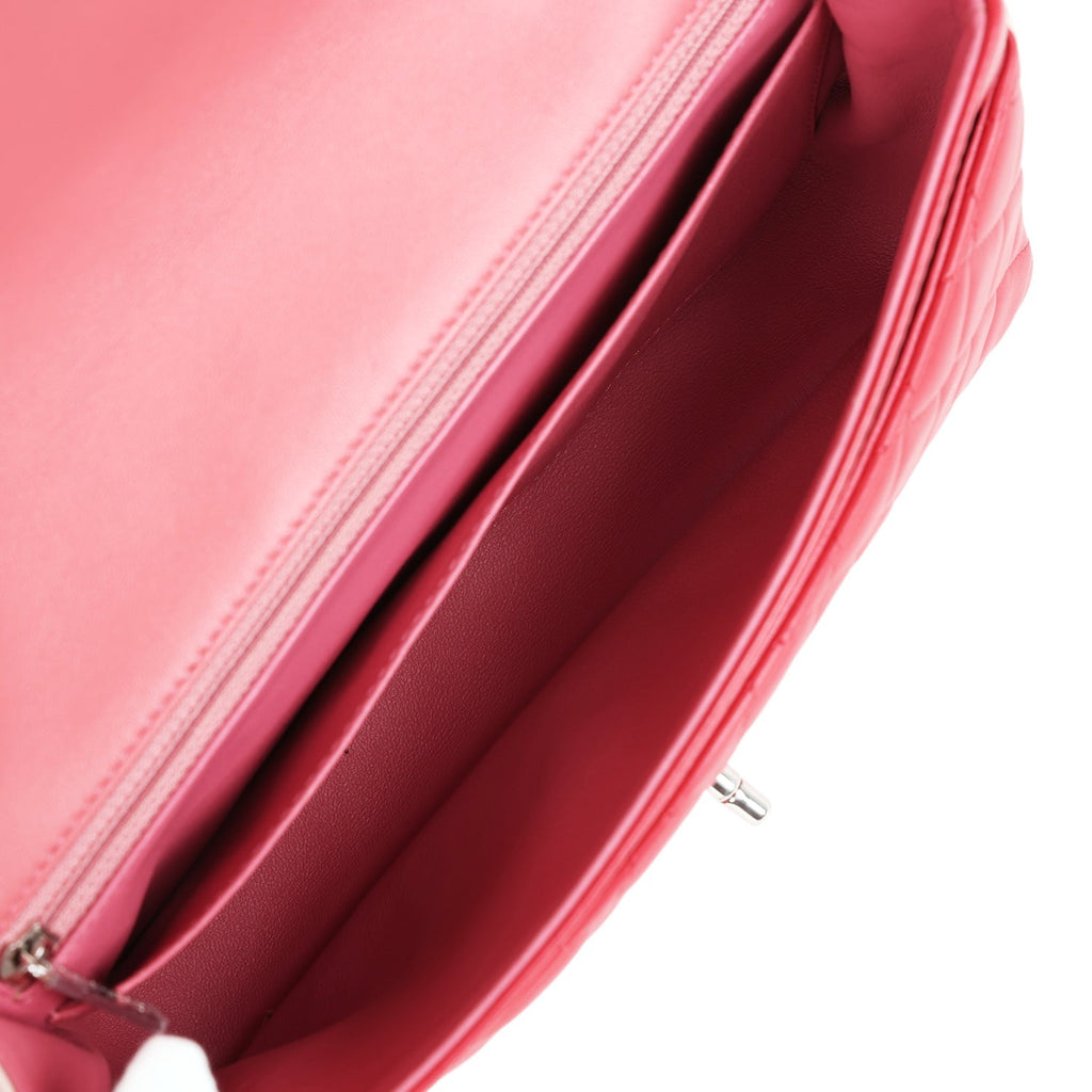 Chanel Medium Valentine Single Flap Bag Tricolored Lambskin Silver Hardware