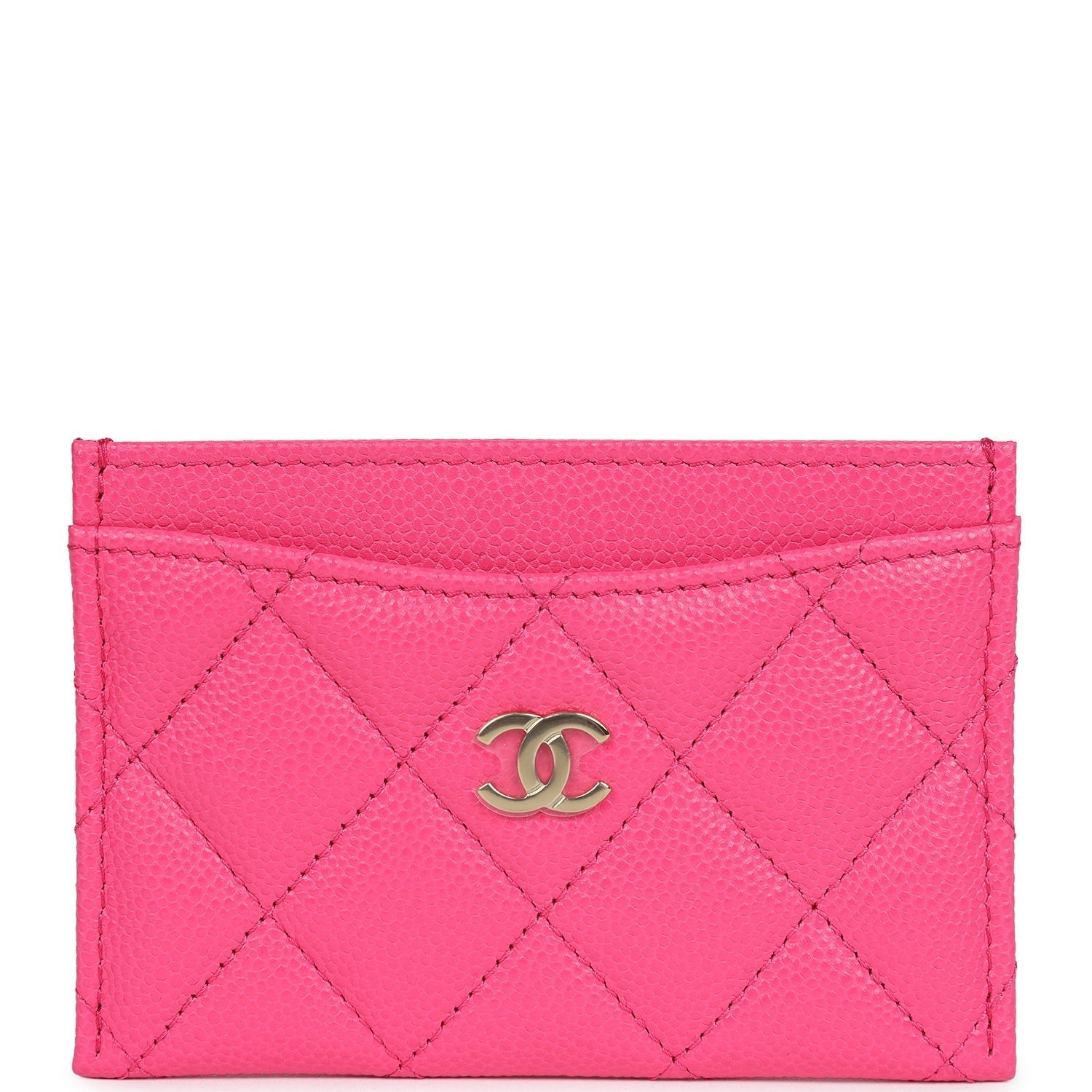 Chanel  Holder Wallet Hot Pink Gold Hardware