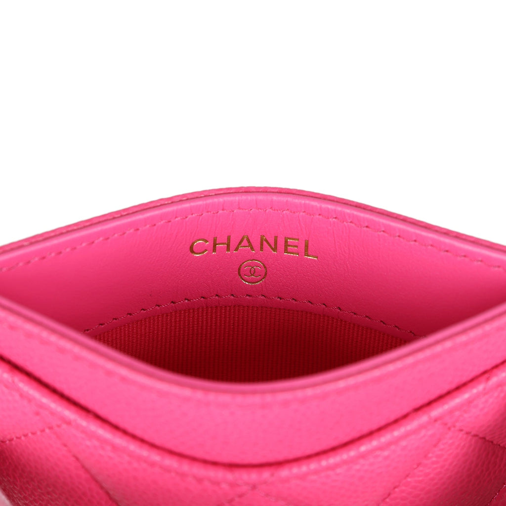 Chanel  Holder Wallet Hot Pink Gold Hardware