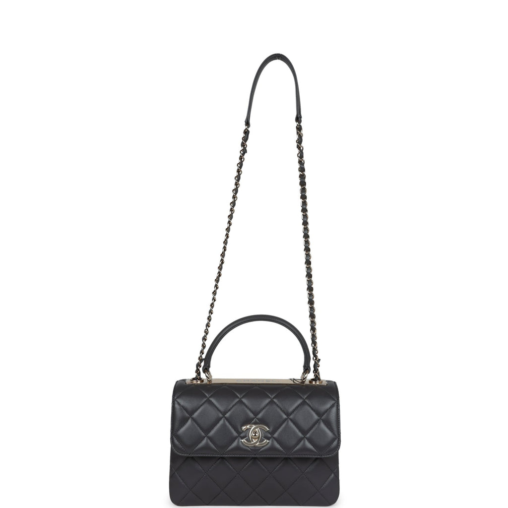 Chanel Small Trendy CC Bag Dark Grey Lambskin Light Gold Hardware