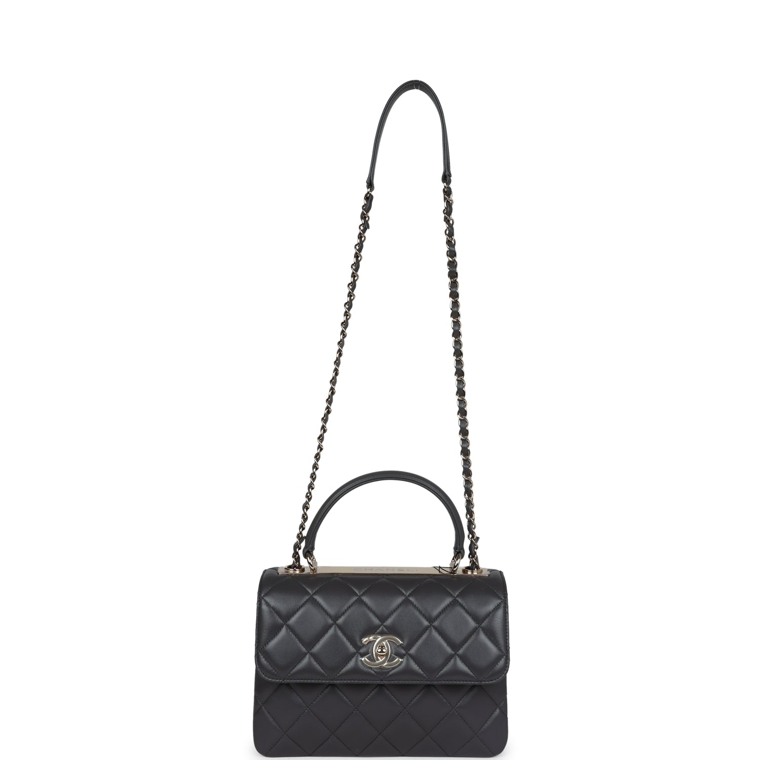 Chanel Small Trendy CC Bag Dark Grey Lambskin Light Gold Hardware