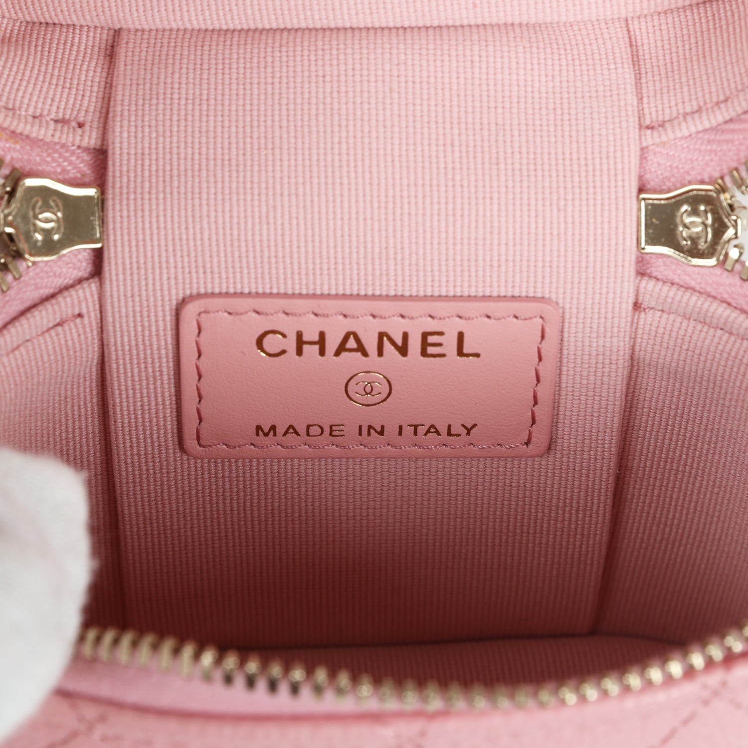 Chanel Mini Top Handle Crossbody Vanity Case Pink Caviar Gold Hardware
