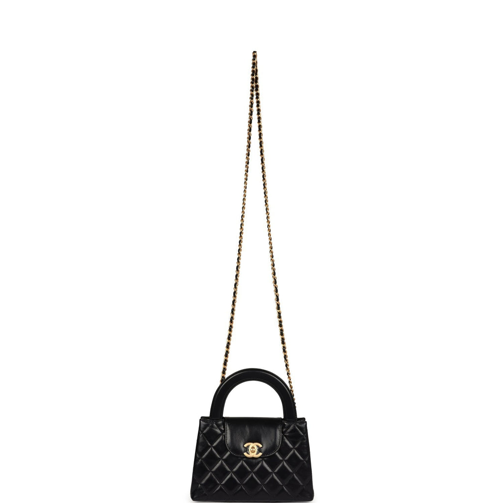 Chanel Small Kelly Shopper Black Aged Calfskin Brushed Gold Hardware