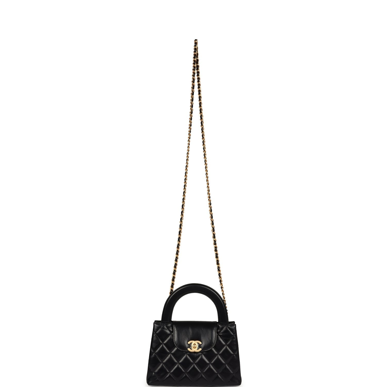 Chanel Small Kelly Shopper Black Aged Calfskin Brushed Gold Hardware