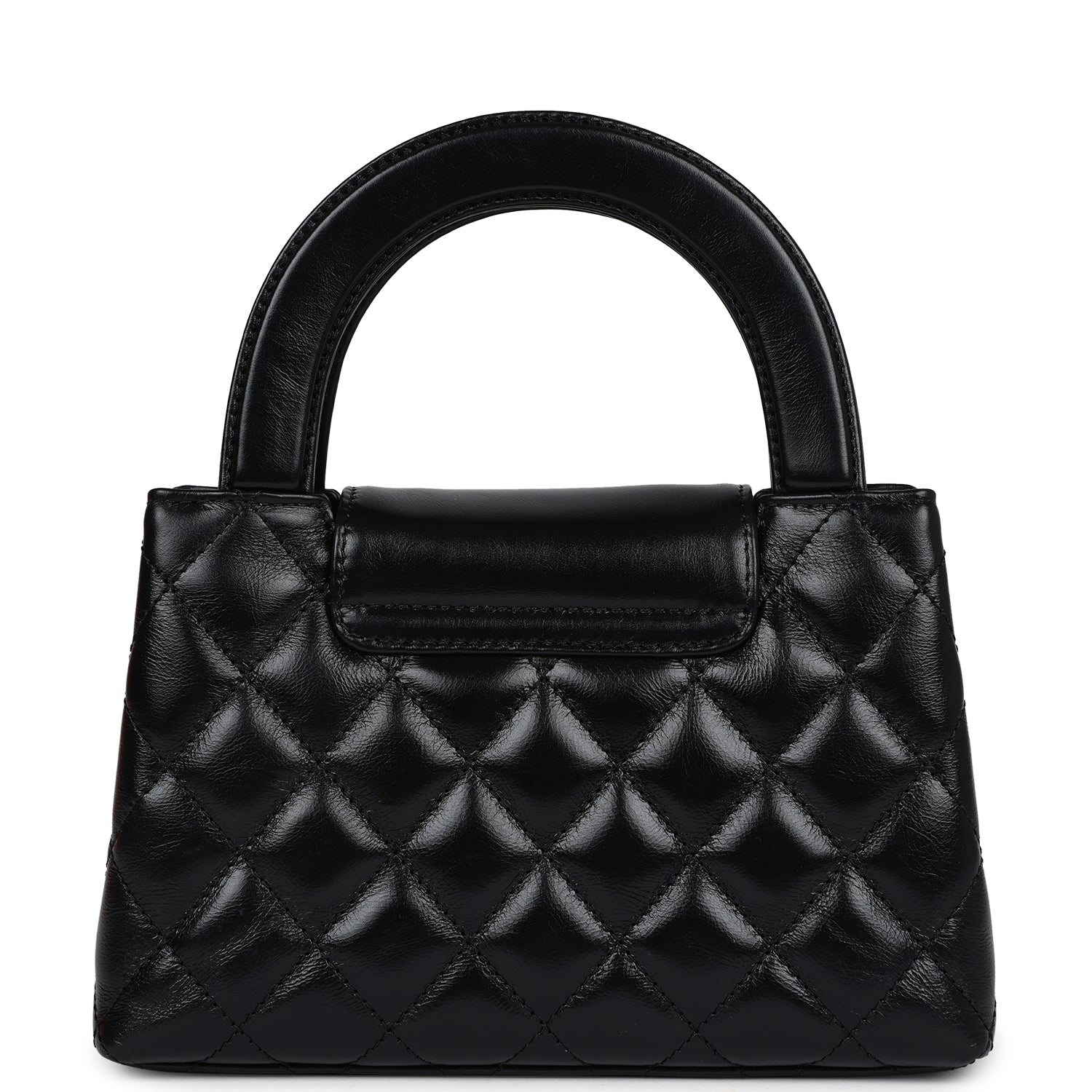 Chanel Small Kelly Shopper Black Shiny Aged Calfskin Brushed Gold Hardware
