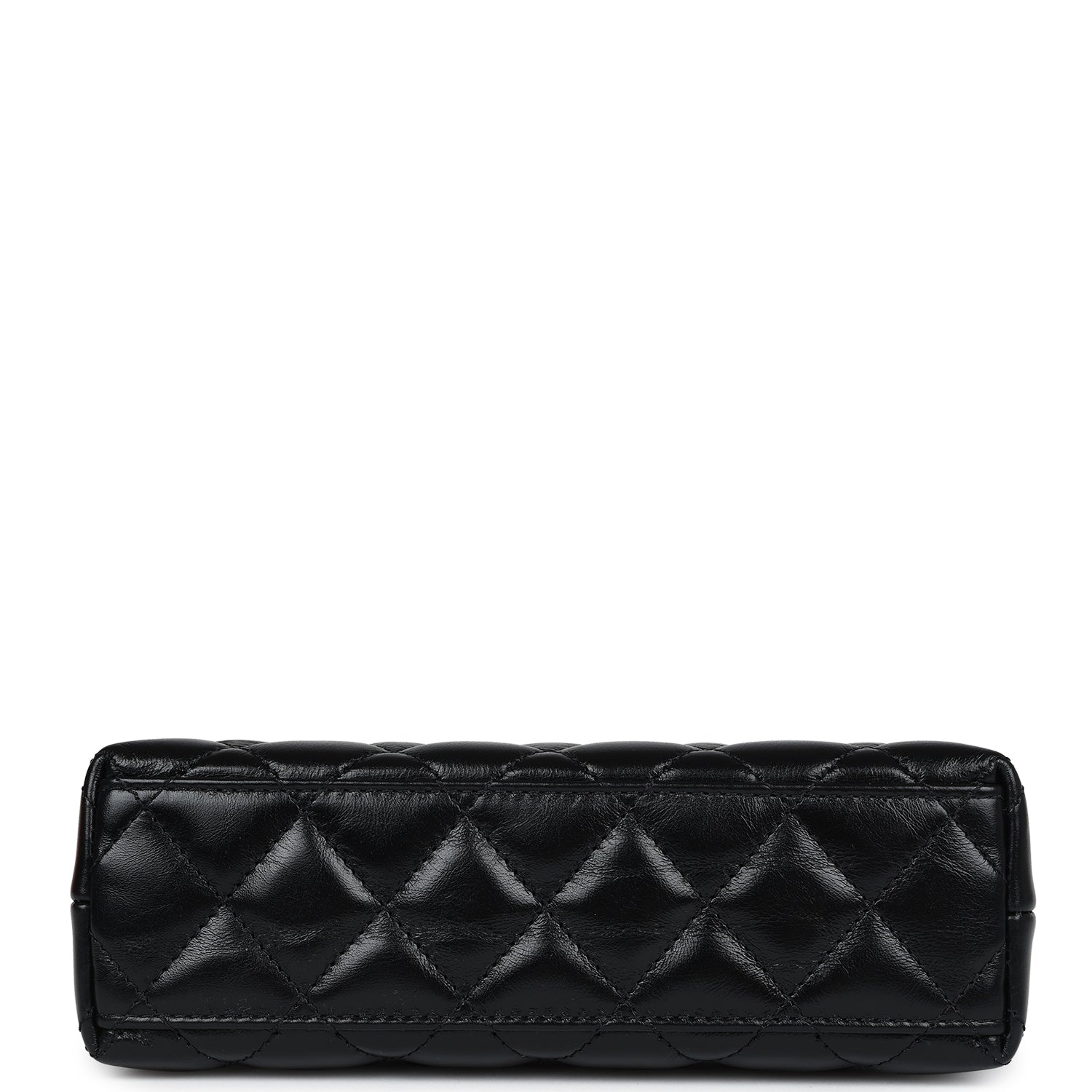 Chanel Small Kelly Shopper Black Shiny Aged Calfskin Brushed Gold Hardware