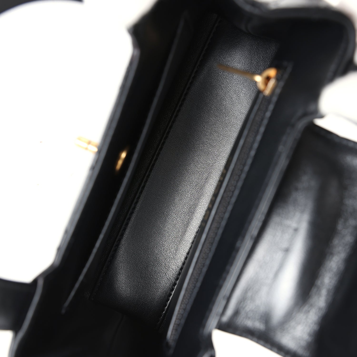Chanel Small Kelly Shopper Black Shiny Aged Calfskin Brushed Gold Hardware
