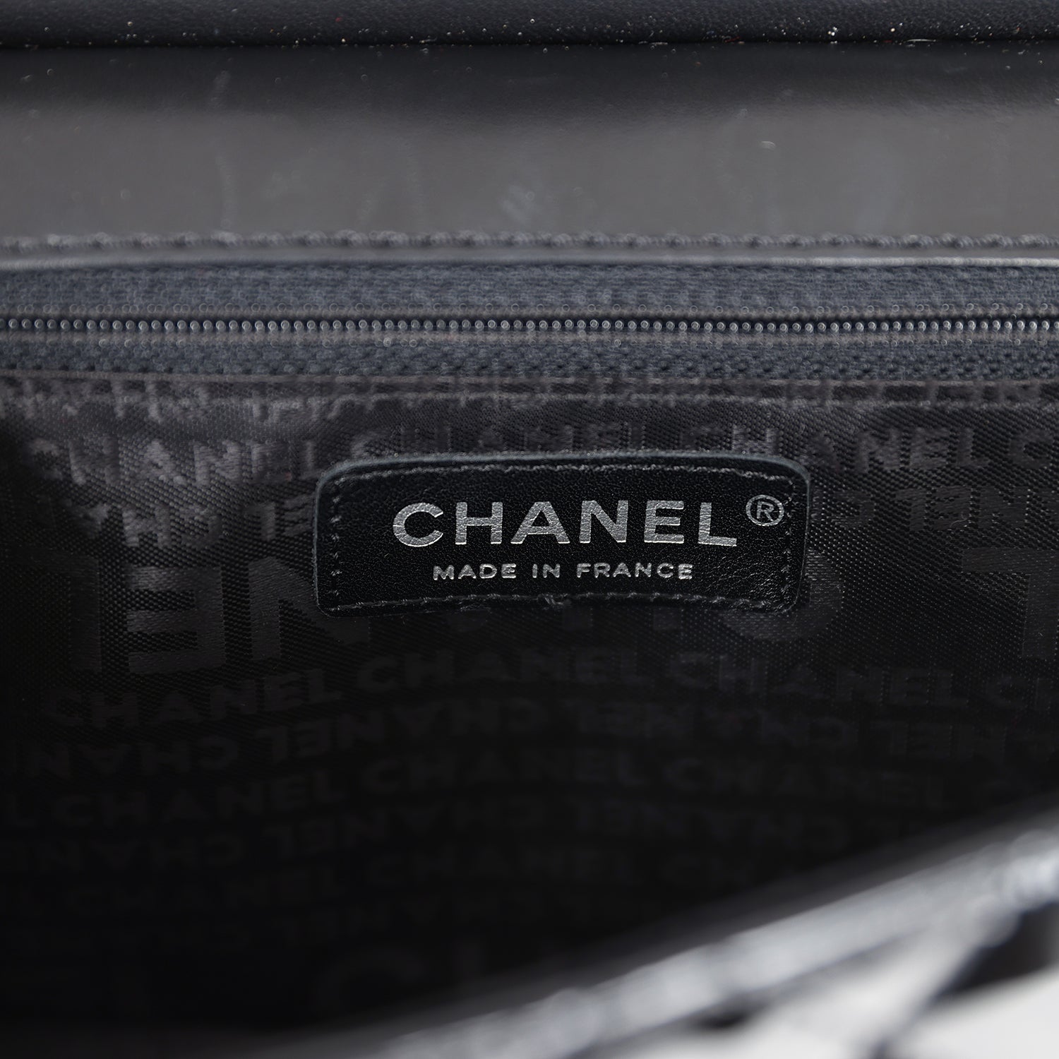 Chanel Vintage Chain Through Flap Bag Black Patent Silver Hardware