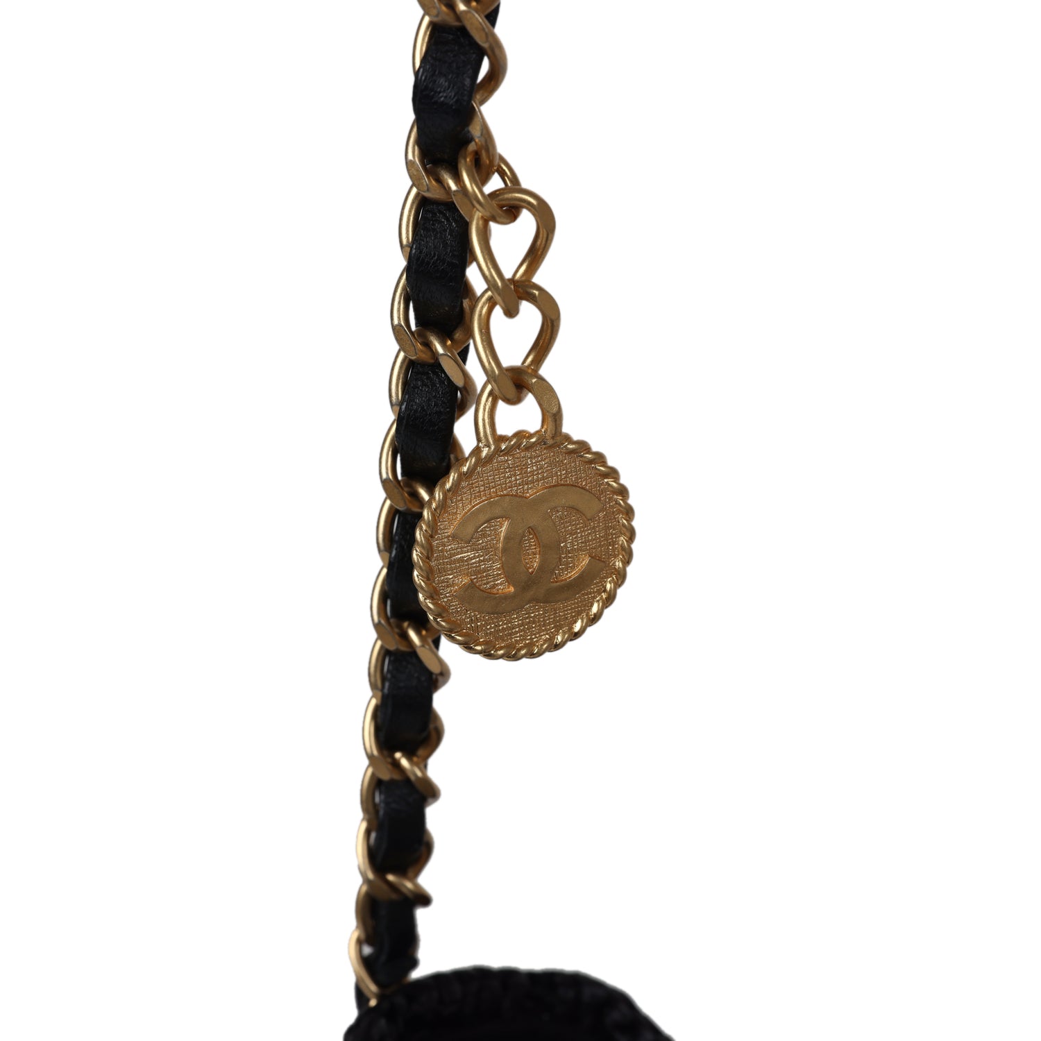 Chanel Star Coco Beach Bag Black Raffia Aged Gold Hardware
