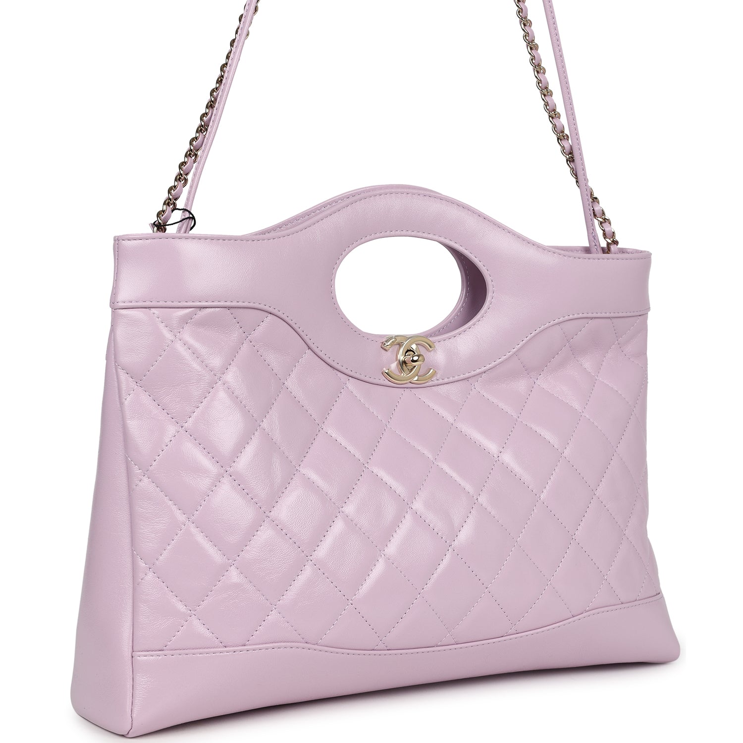 Chanel Large 31 Shopper Light Purple Shiny Lambskin Light Gold Hardware