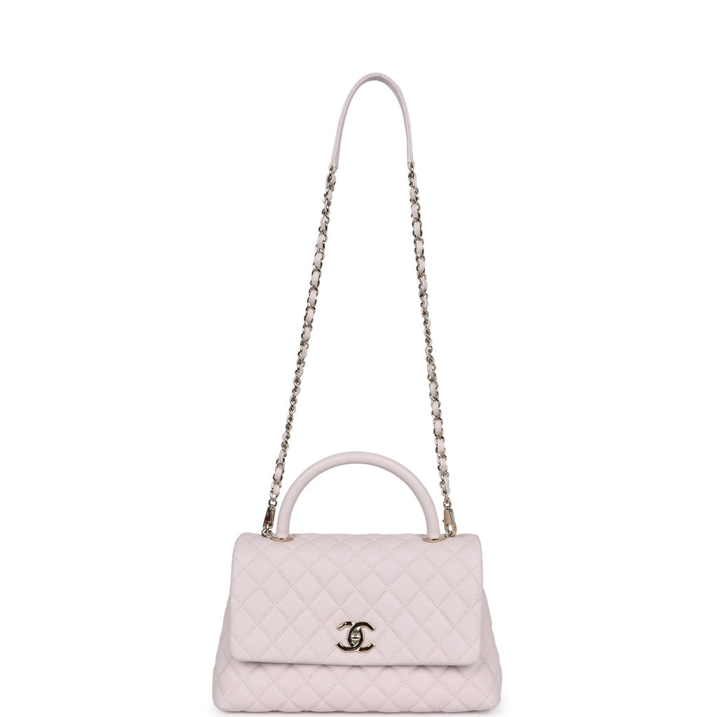 Chanel Medium Coco Handle Flap Bag Light Purple Caviar Light Gold Hardware