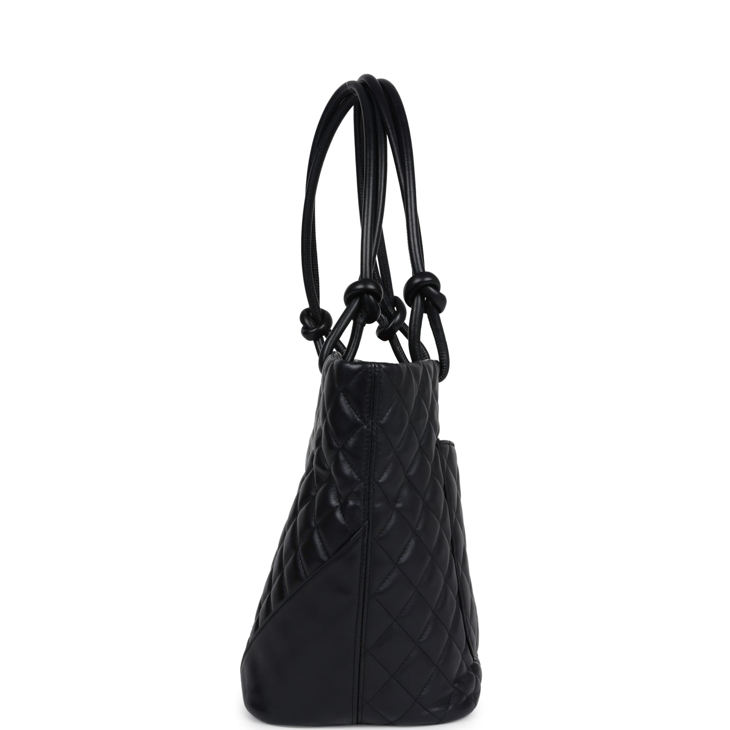 Chanel Large Cambon Ligne Tote Black Calfskin Silver Hardware
