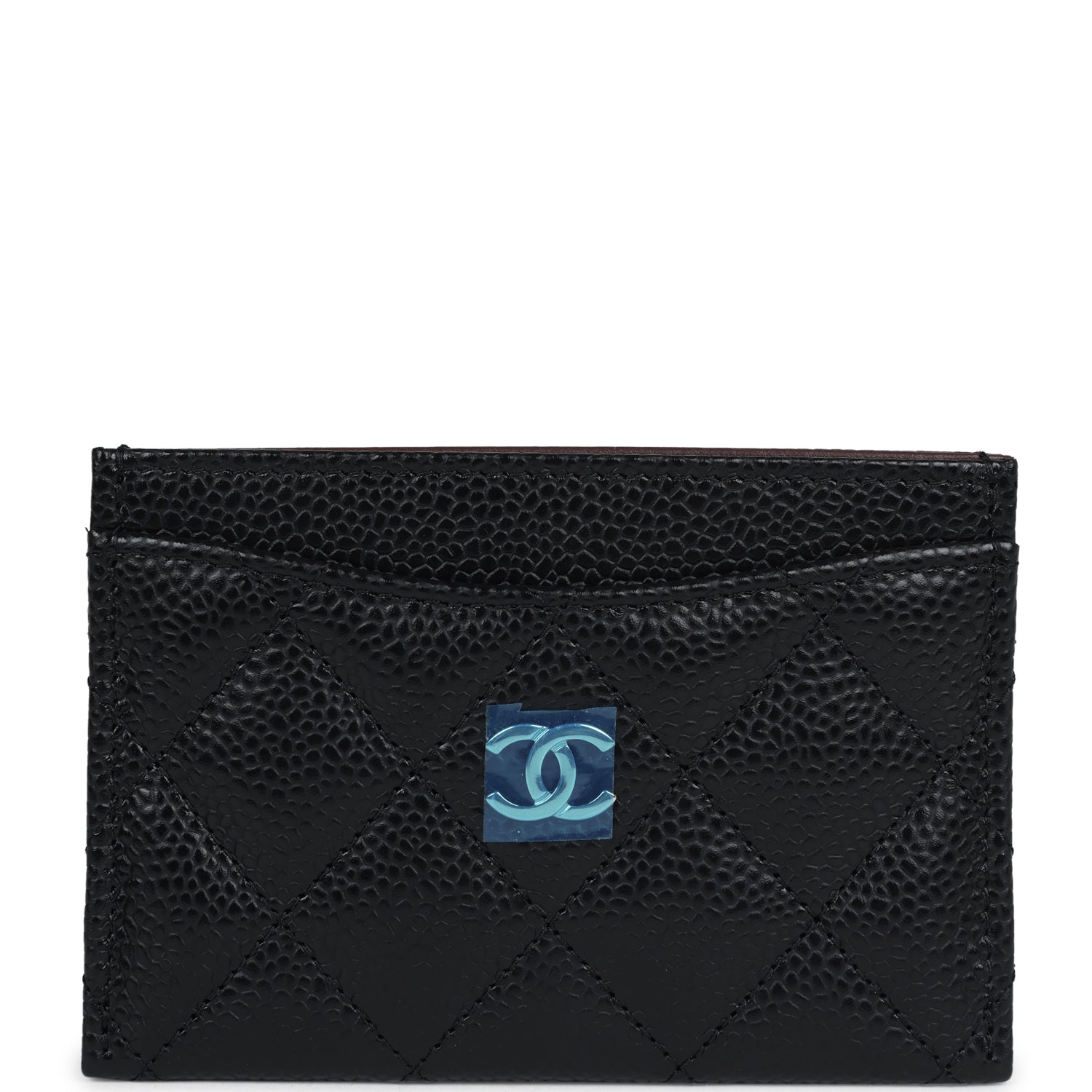 Chanel Classic  Holder Black Caviar Silver Hardware