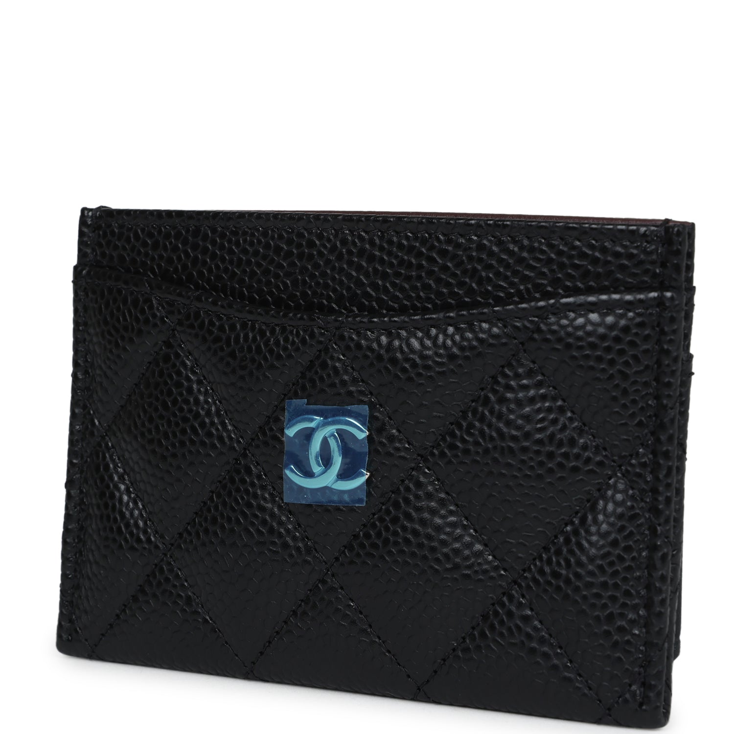Chanel Classic  Holder Black Caviar Silver Hardware