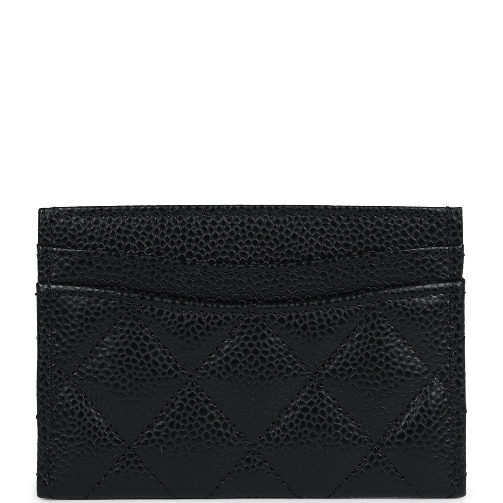 Chanel Classic  Holder Black Caviar Silver Hardware