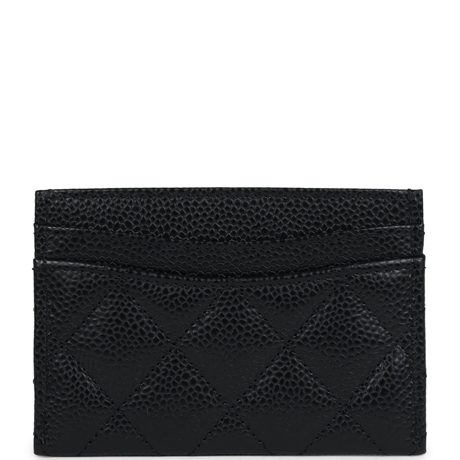 Chanel Classic  Holder Black Caviar Silver Hardware