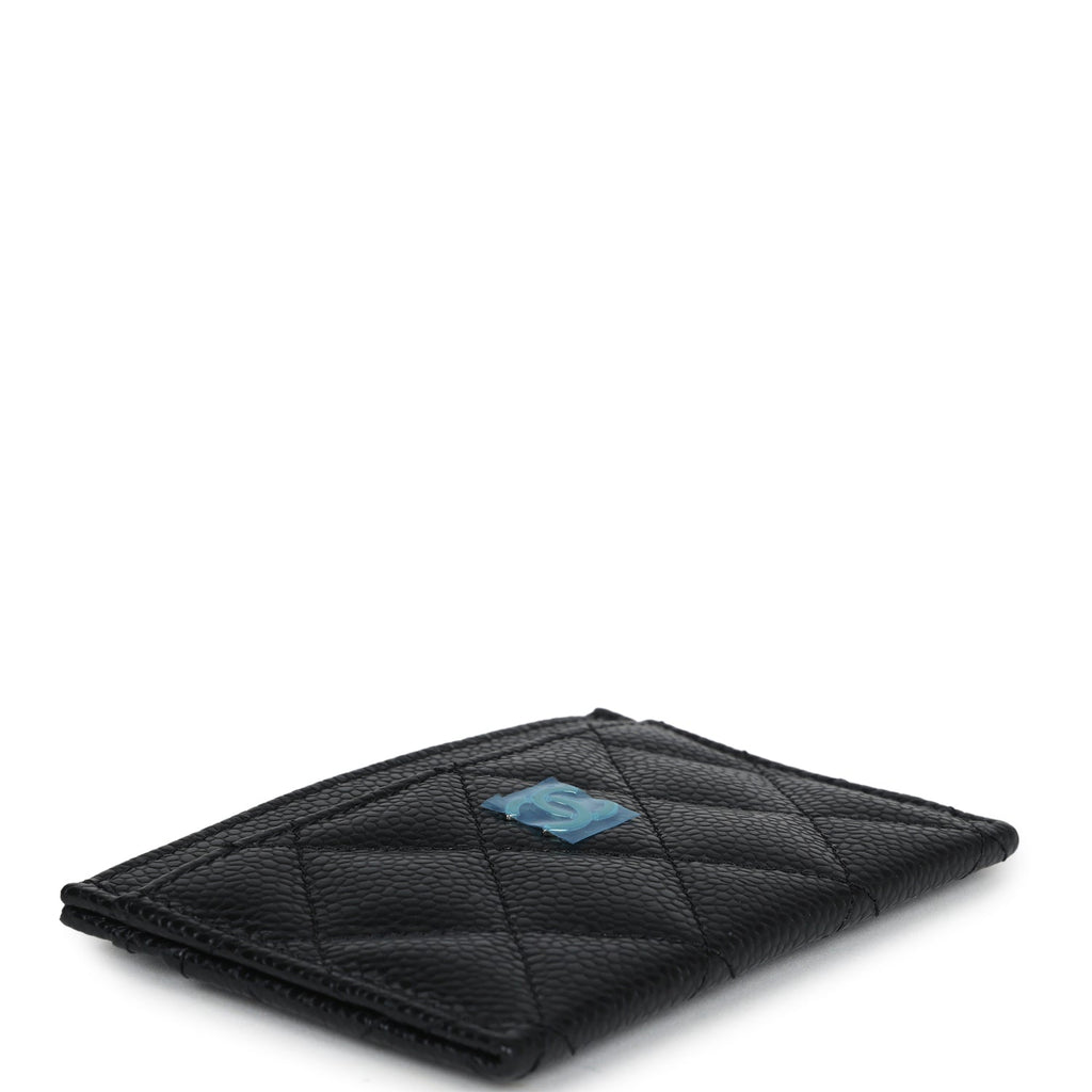 Chanel Classic  Holder Black Caviar Silver Hardware