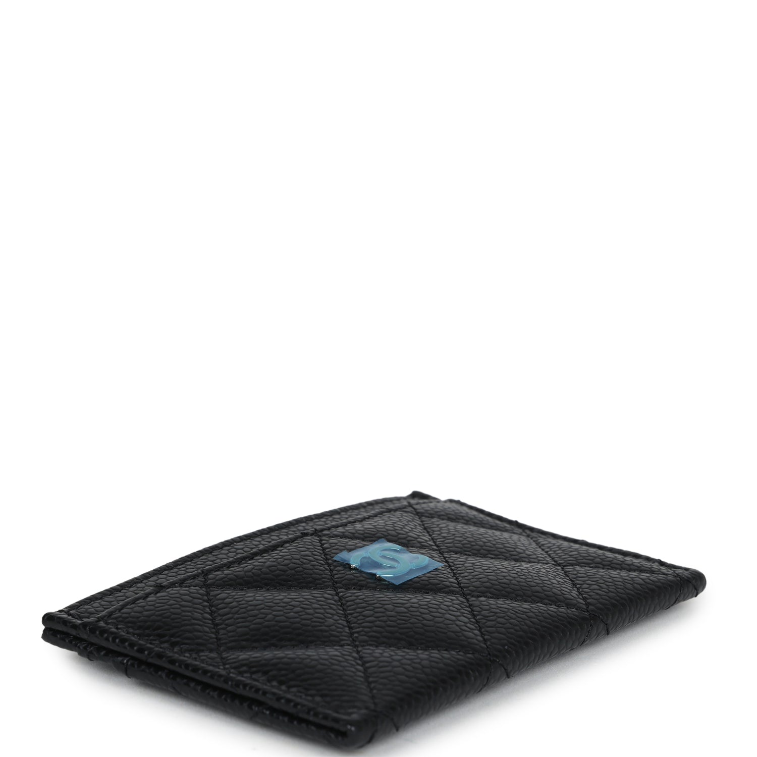 Chanel Classic  Holder Black Caviar Silver Hardware