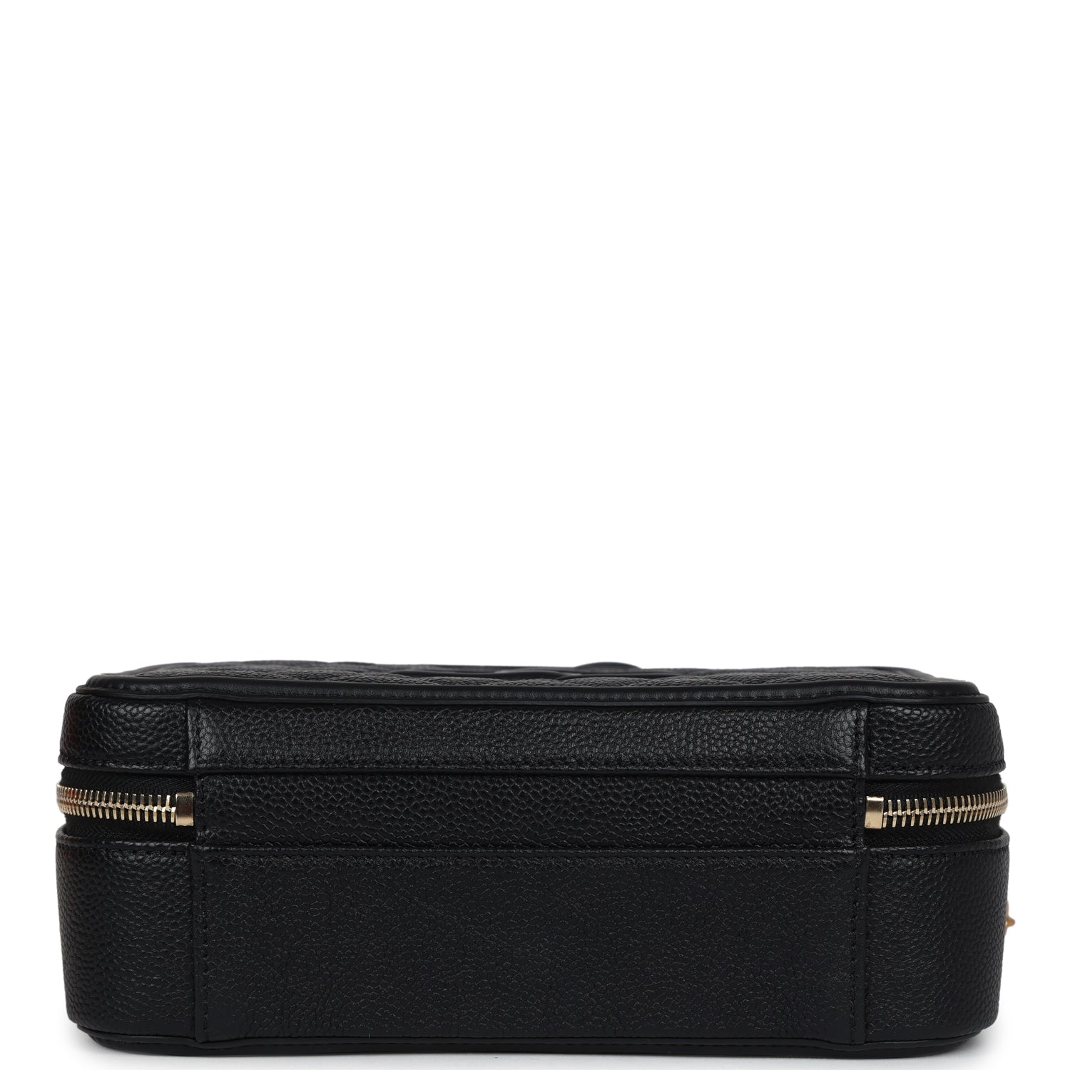 Chanel Medium CC Filigree Vanity Case Black Caviar Antique Gold Hardware