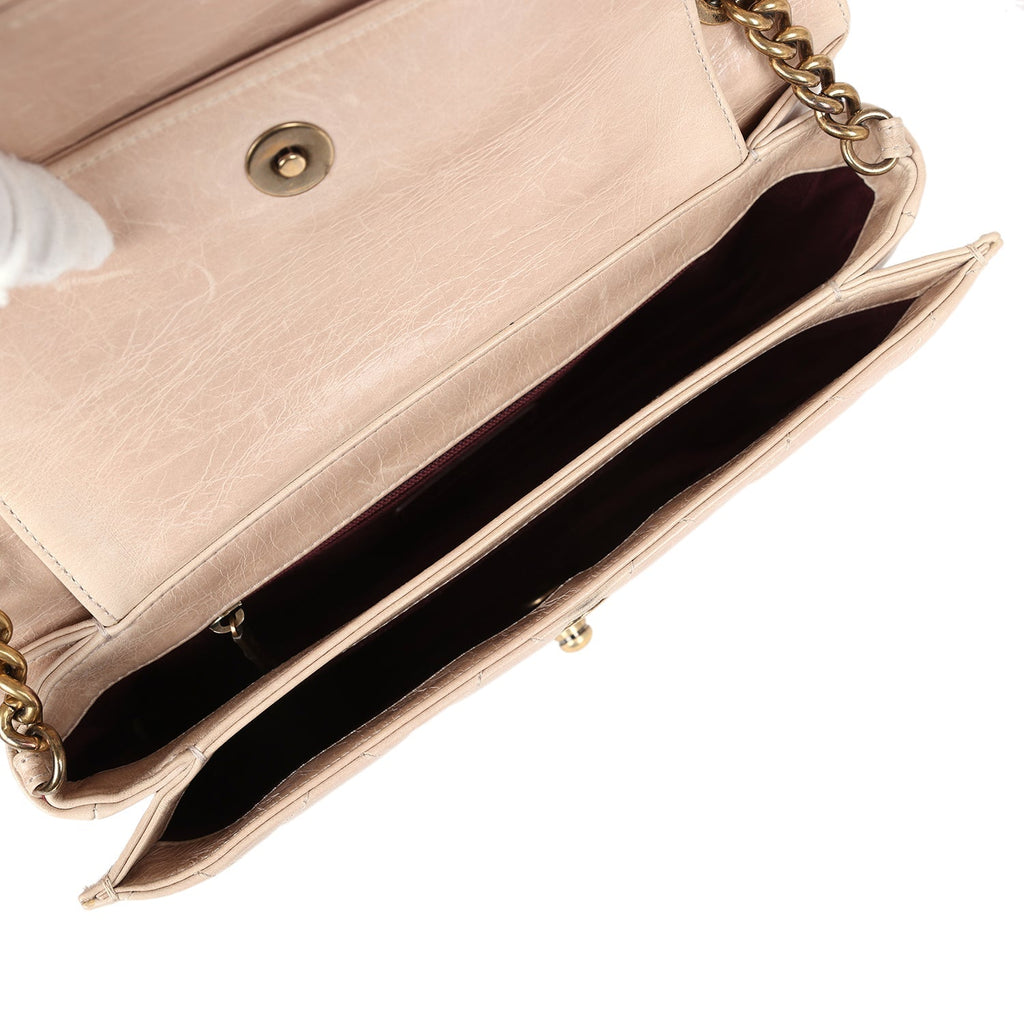 Chanel Perfect Edge Flap Bag Beige Aged Calfskin Antique Gold Hardware