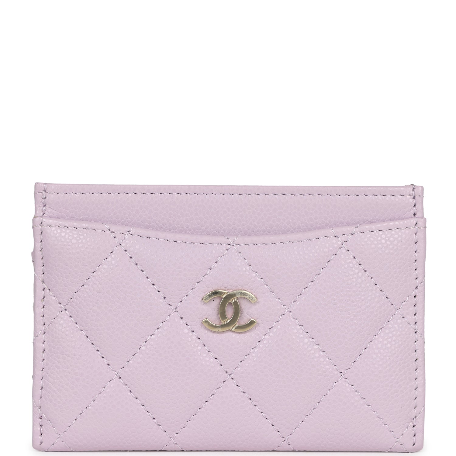 Chanel  Holder Wallet Lilac Caviar Gold Hardware