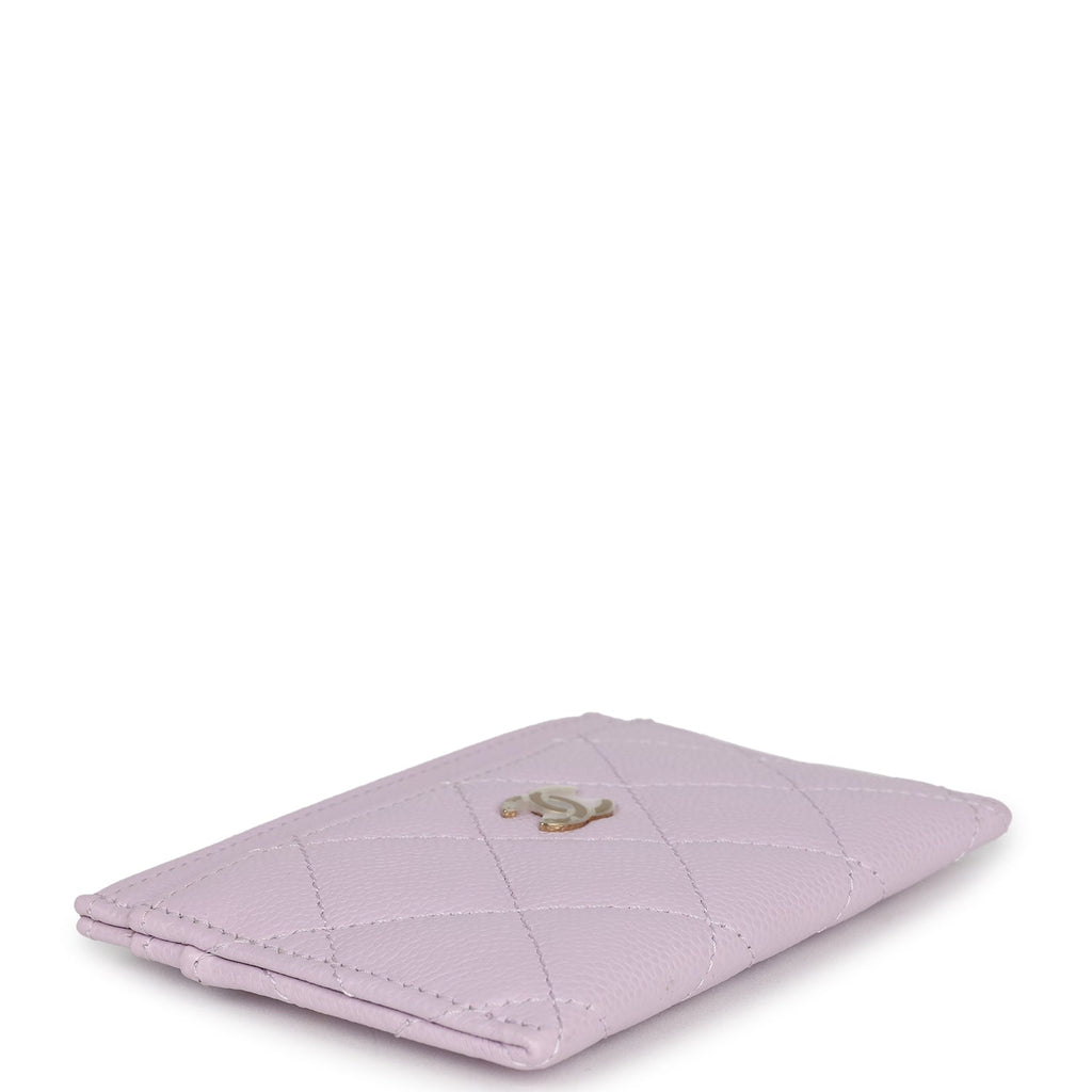 Chanel  Holder Wallet Lilac Caviar Gold Hardware