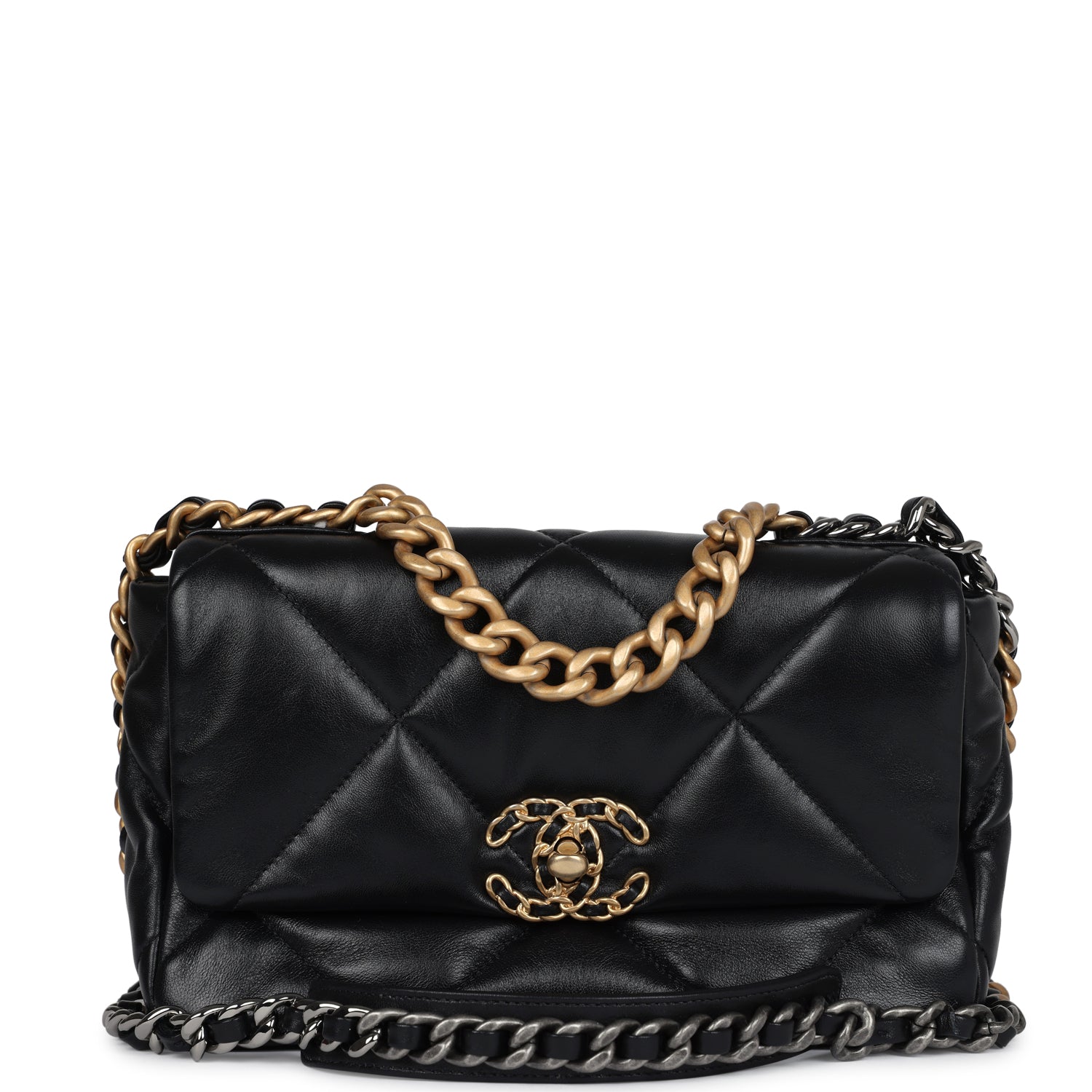 Chanel Medium 19 Flap Bag Black Lambskin Mixed Hardware
