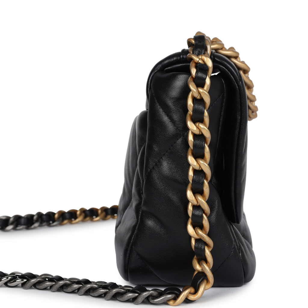 Chanel Medium 19 Flap Bag Black Lambskin Mixed Hardware
