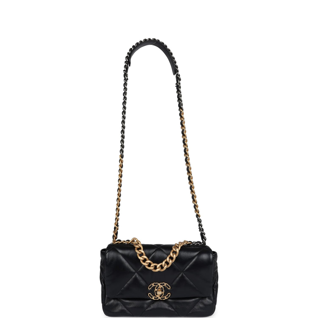 Chanel Medium 19 Flap Bag Black Lambskin Mixed Hardware