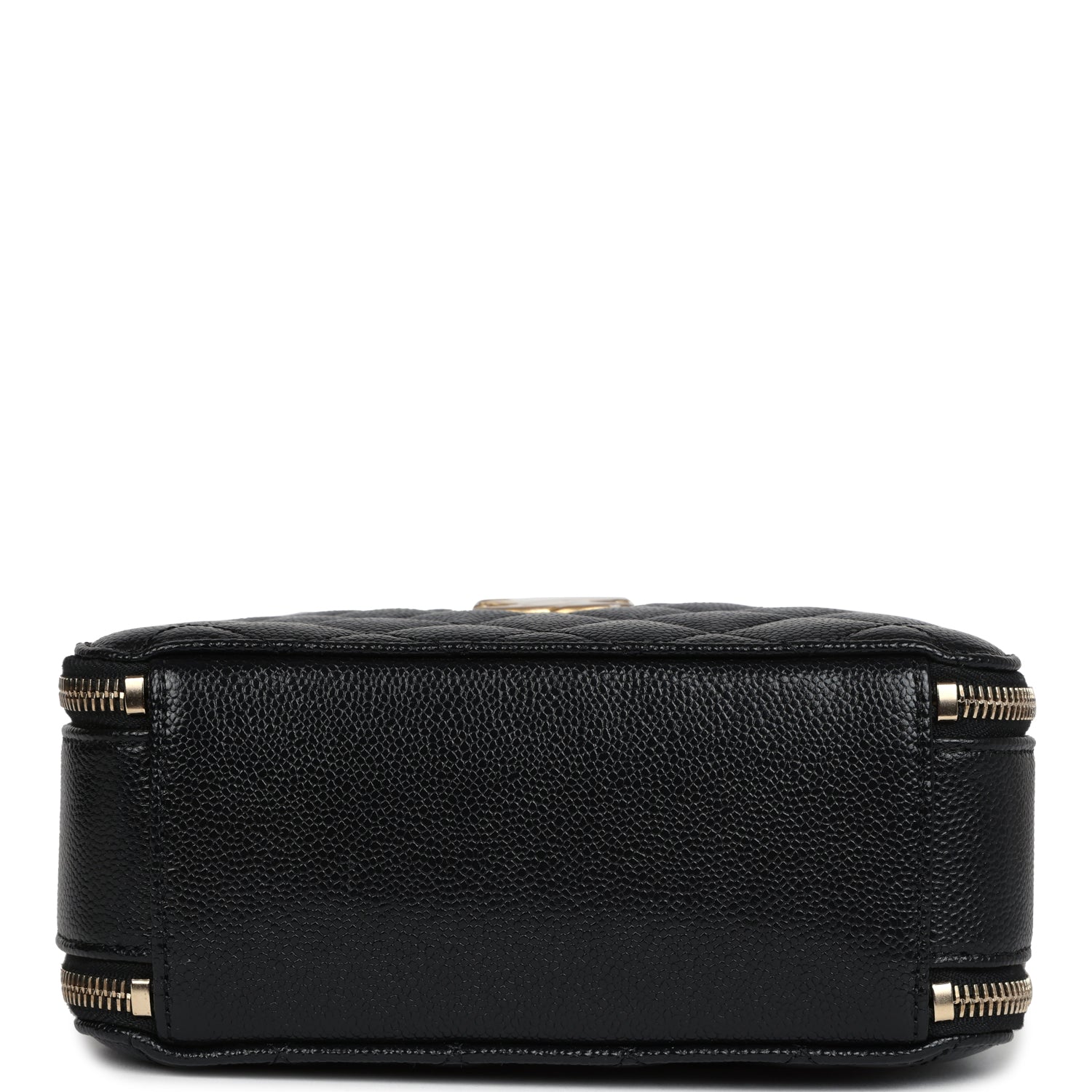 Chanel Small Pick Me Up Top Handle Vanity Case Black Caviar Brushed Gold Hardware