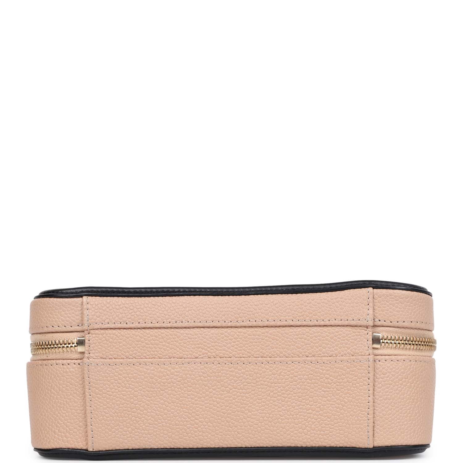 Chanel Medium CC Filigree Vanity Case Black and Beige Caviar Antique Gold Hardware