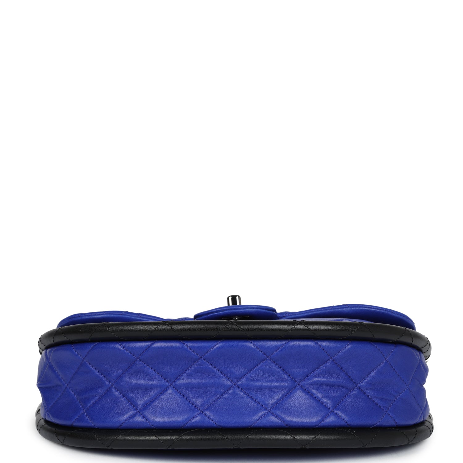 Chanel Small Hula Hoop Bag Dark Blue and Black Lambskin Ruthenium Hardware