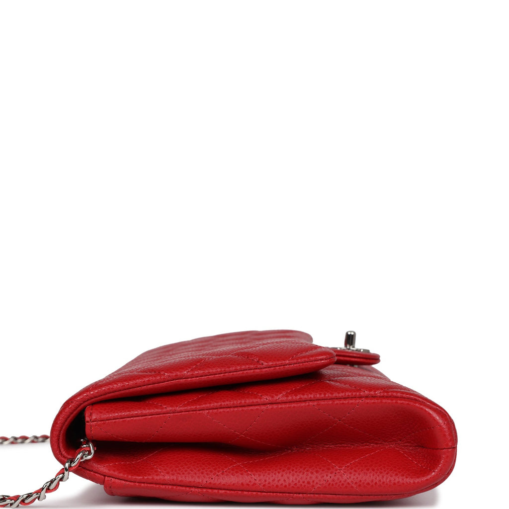 Chanel Clutch with Chain Bag Red Caviar Silver Hardware - Remaining Balance