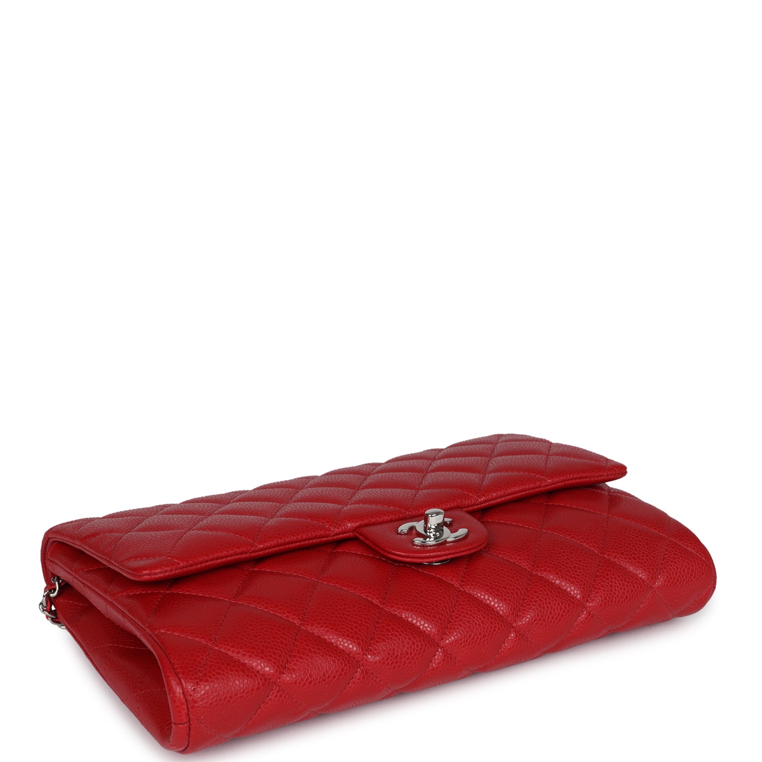 Chanel Clutch with Chain Bag Red Caviar Silver Hardware - Remaining Balance