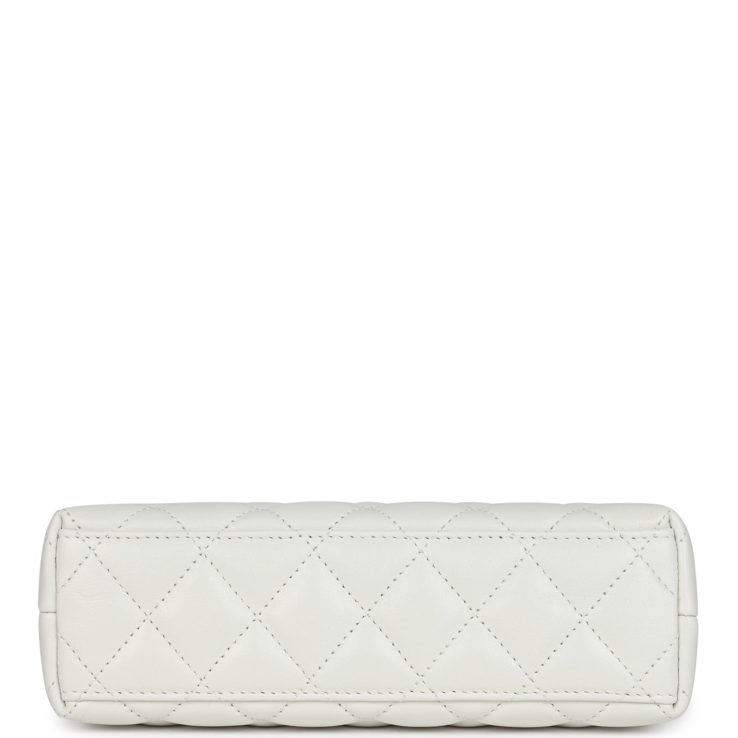 Chanel Small Kelly Shopper White Shiny Aged Calfskin Brushed Gold Hardware