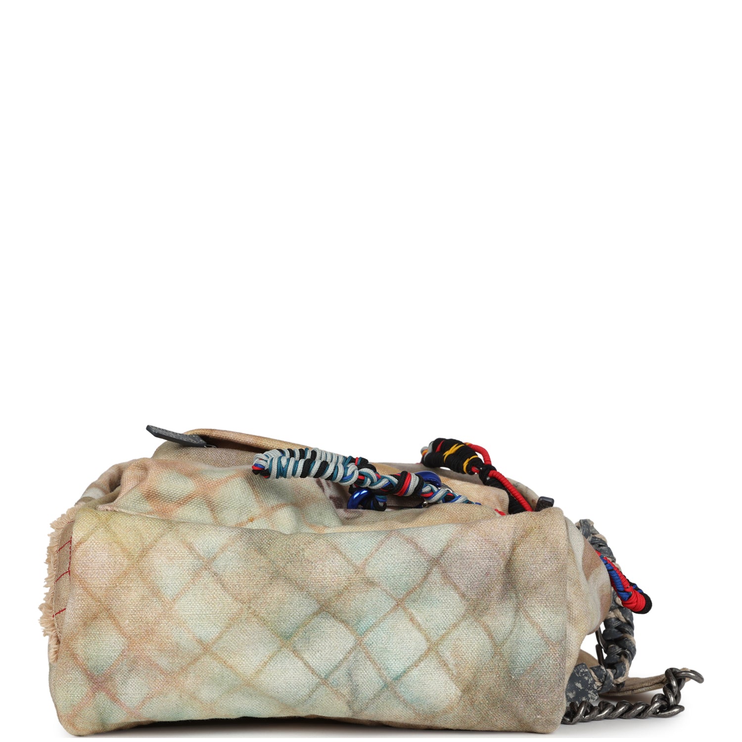 Chanel Graffiti Backpack Beige Multicolored Canvas Silver Hardware