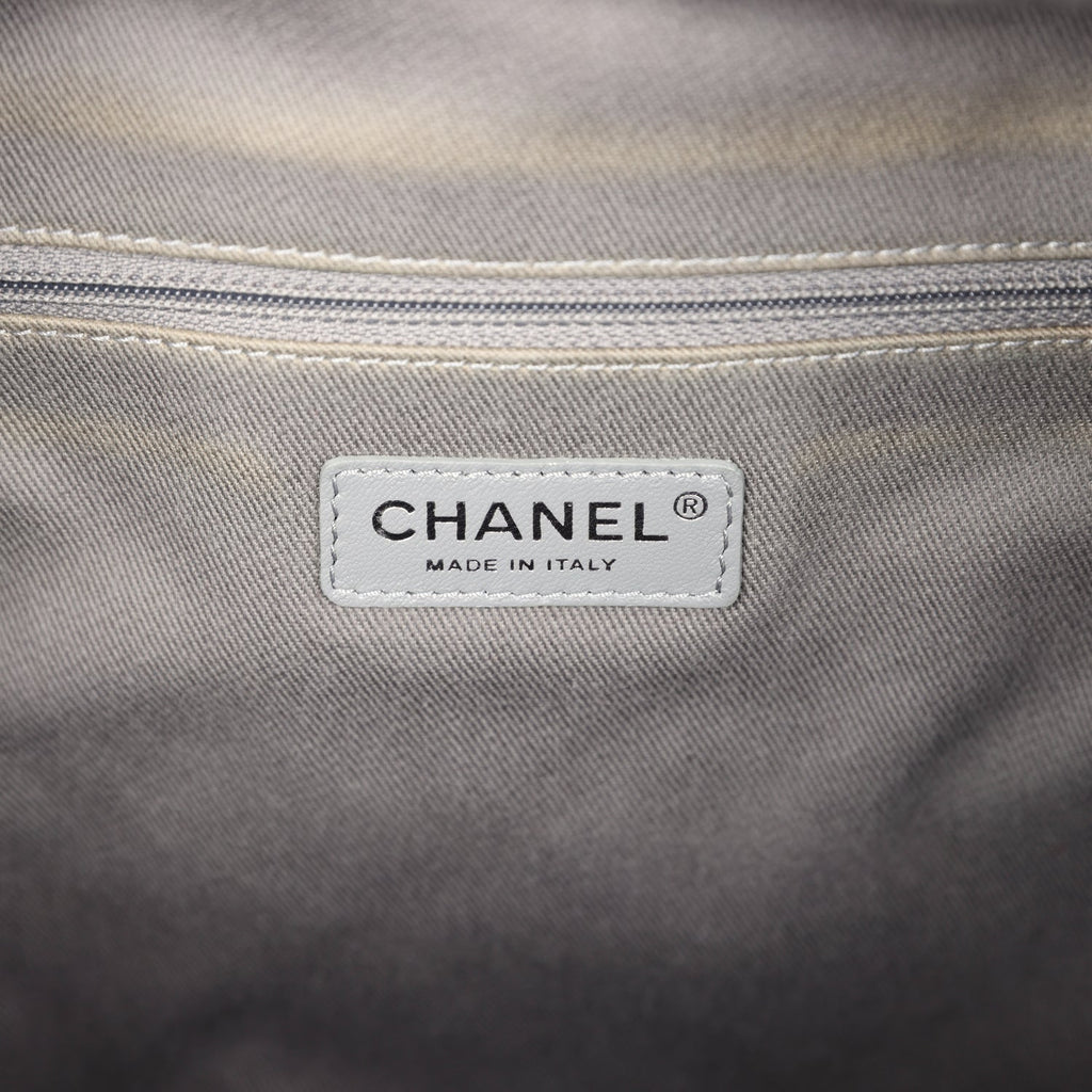 Chanel Graffiti Backpack Beige Multicolored Canvas Silver Hardware
