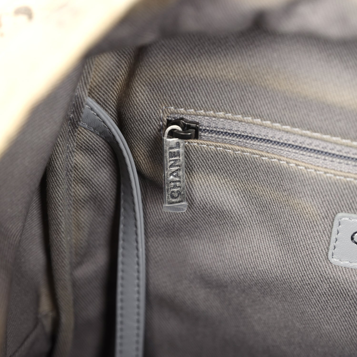 Chanel Graffiti Backpack Beige Multicolored Canvas Silver Hardware